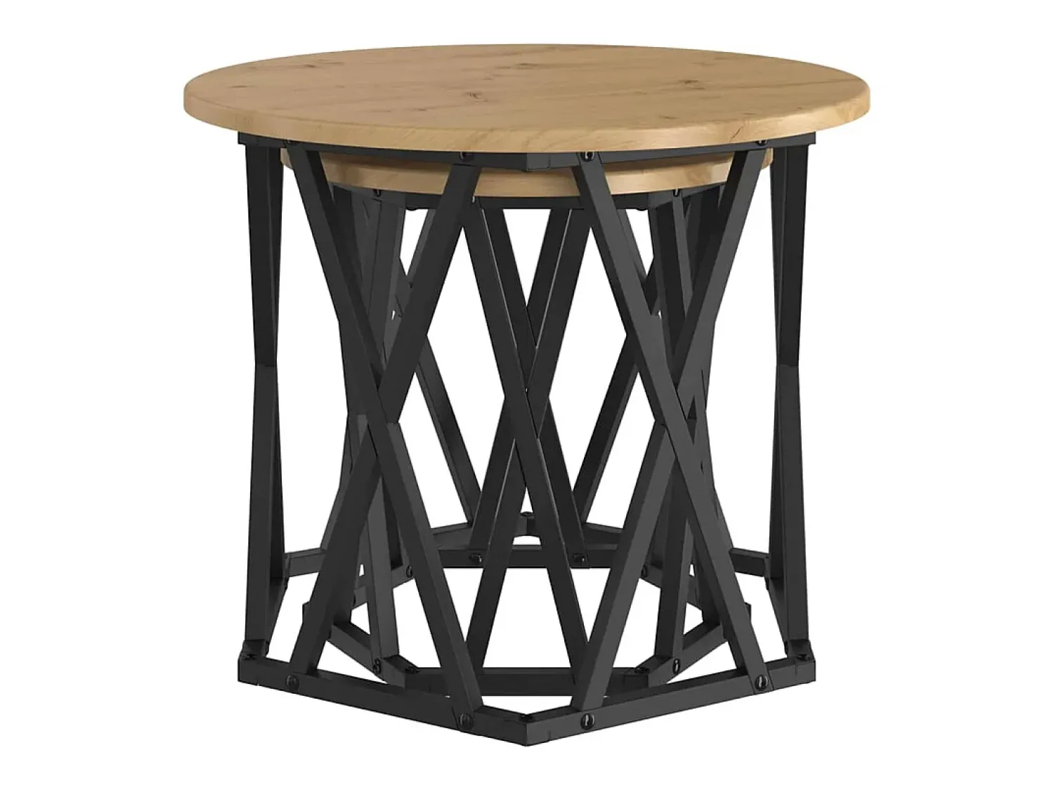 New Mesa Lateral 2 pcs carvalho artisiano 50x50x40 cm Castanho