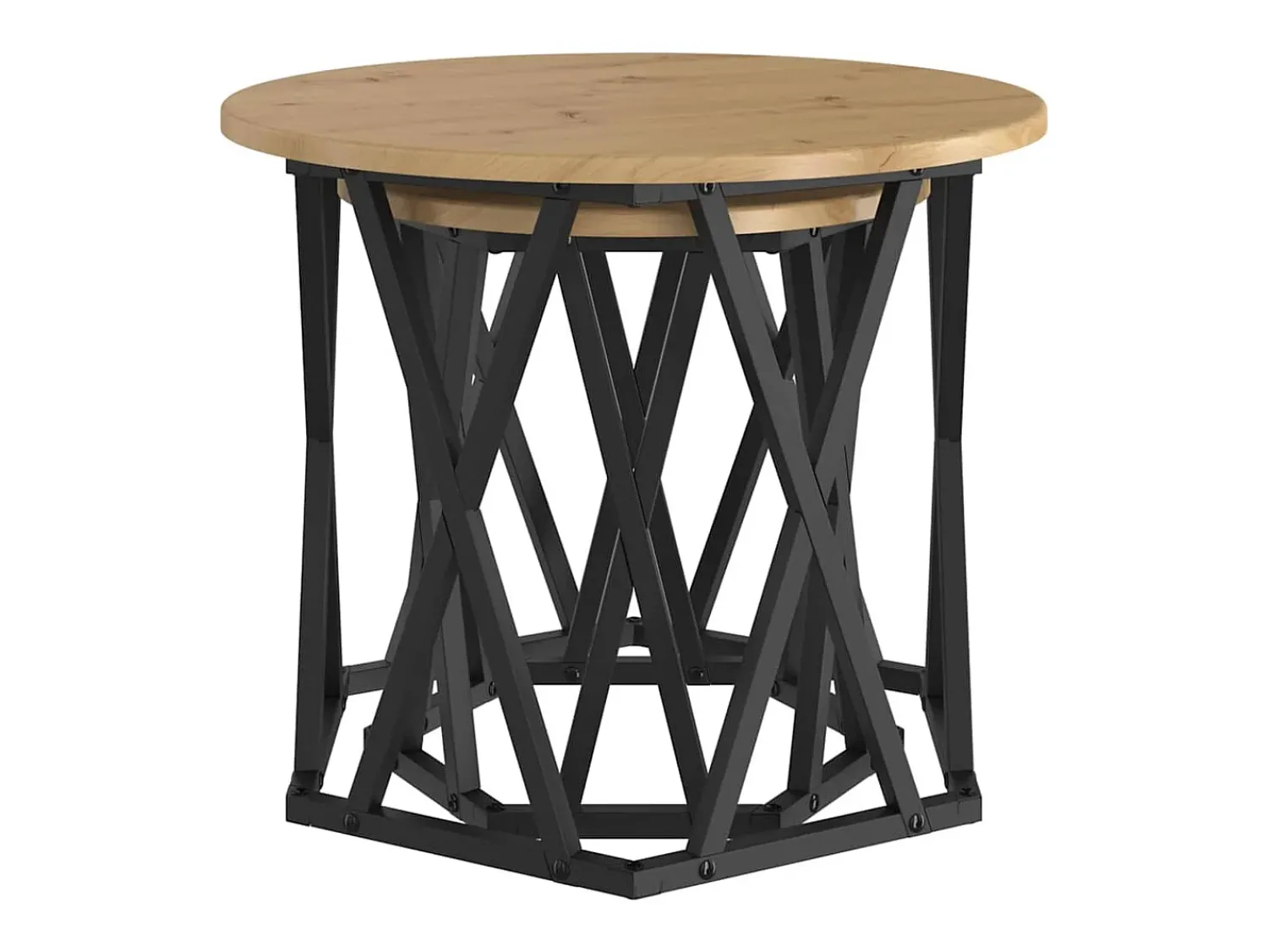 New Mesa Lateral 2 pcs carvalho artisiano 50x50x40 cm Castanho