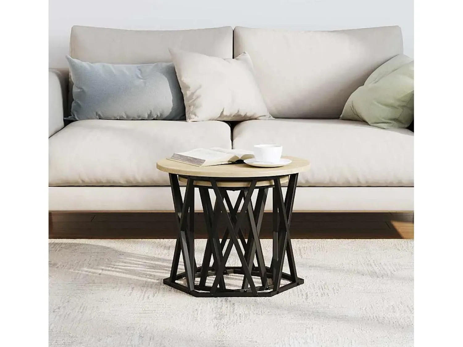 Mesa Lateral 2 pcs Carvalho sonoma 50x50x40 cm Castanho