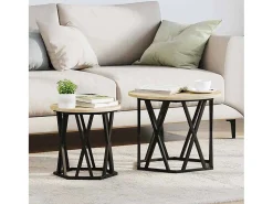 Mesa Lateral 2 pcs Carvalho sonoma 50x50x40 cm Castanho