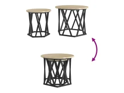 Mesa Lateral 2 pcs Carvalho sonoma 50x50x40 cm Castanho
