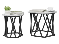 Mesa Lateral 2 pcs Sonoma 50x50x40 cm^ Mesa De Centro