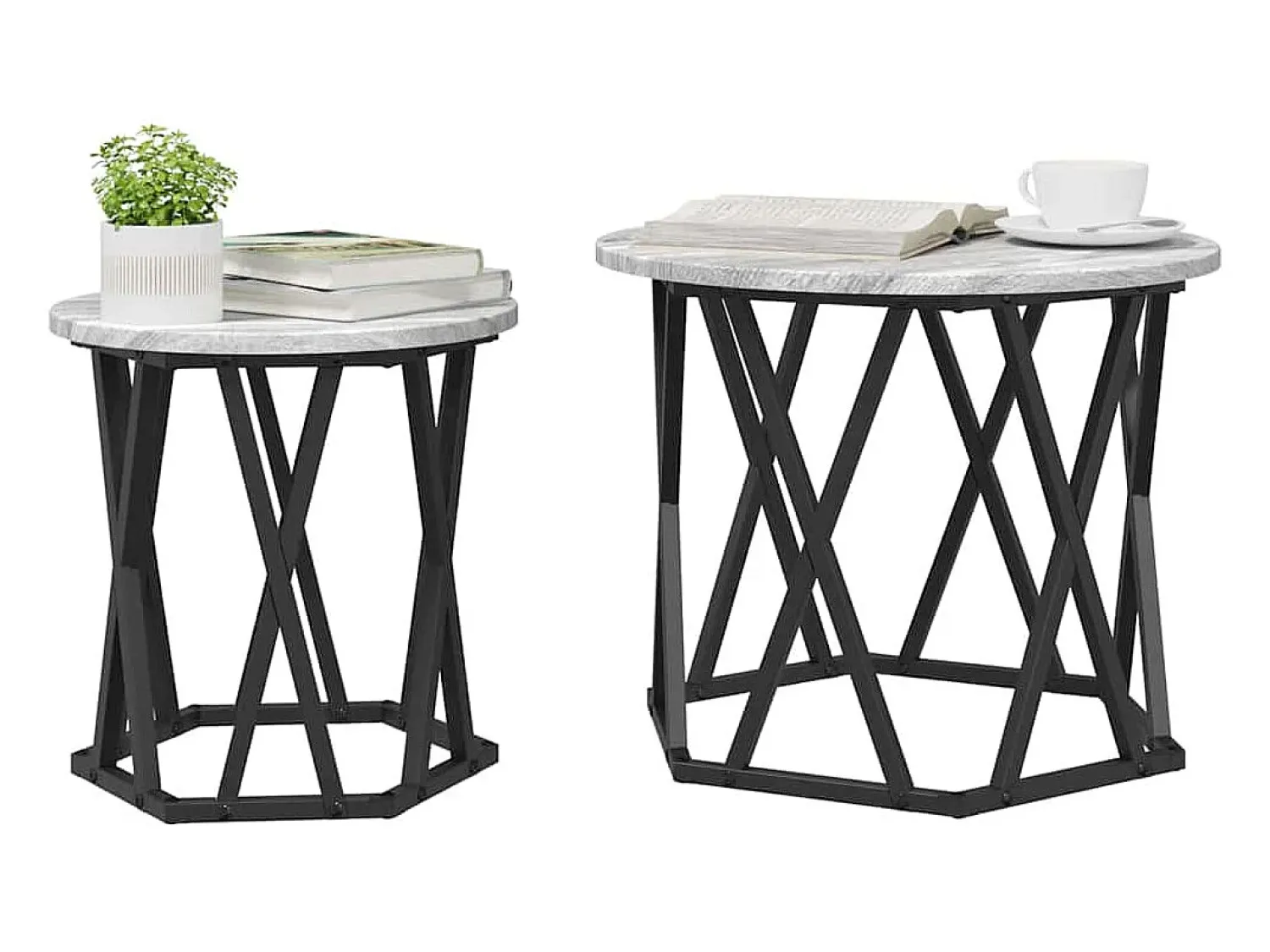 Mesa Lateral 2 pcs Sonoma 50x50x40 cm^ Mesa De Centro