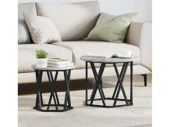 Mesa Lateral 2 pcs Sonoma 50x50x40 cm^ Mesa De Centro