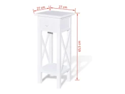 New vidaxl Mesa lateral com gaveta Branco