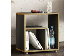 VCM Mesa lateral de madeira | Mesa de café simples | Dimensões A. 55 x L. 50 x P. 30 cm | Mesa de cabeceira | Mesa de café - Zeito (antracite / mel de carvalho)^ Mesa De Apoio