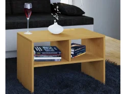 Discount VCM Mesa lateral de madeira | mesa de café lisa | dimensões aprox. A. 40 x L. 63 x P. 30 cm | Mesa de estar | Mesa de centro - Nachto S (Beech) Multicor
