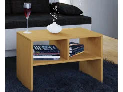Discount VCM Mesa lateral de madeira | mesa de café lisa | dimensões aprox. A. 40 x L. 63 x P. 30 cm | Mesa de estar | Mesa de centro - Nachto S (Beech) Multicor