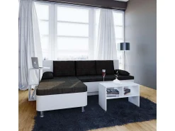 VCM Mesa lateral de madeira | mesa de café lisa | dimensões aprox. A. 40 x L. 63 x P. 30 cm | Mesa de estar | Mesa de centro - Nachto S (Branco)^ Mesa De Apoio