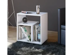 VCM Mesa lateral de madeira | Mesa de café simples | Dimensões A. 55 x L. 50 x P. 30 cm | Mesa de cabeceira | Mesa de Café - Zeito (Branco)^ Mesa De Apoio