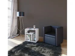 VCM Mesa lateral de madeira | Mesa de café simples | Dimensões A. 55 x L. 50 x P. 30 cm | Mesa de cabeceira | Mesa de Café - Zeito (Branco)^ Mesa De Apoio