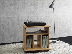 Móvel De Tv|VCM Mesa lateral de madeira | Mesa de centro simples | Rodízios Sofáticos | Dimensões aprox. A. 59 x L. 60 x P. 45 cm | mesa de café rollbar - Tabina (faia) Multicor