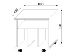 Móvel De Tv|VCM Mesa lateral de madeira | Mesa de centro simples | Rodízios Sofáticos | Dimensões aprox. A. 59 x L. 60 x P. 45 cm | mesa de café rollbar - Tabina (faia) Multicor