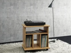 Móvel De Tv|VCM Mesa lateral de madeira | Mesa de centro simples | Rodízios Sofáticos | Dimensões aprox. A. 59 x L. 60 x P. 45 cm | mesa de café rollbar - Tabina (faia) Multicor