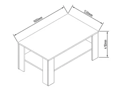 VCM Mesa lateral de madeira | mesa de café lisa | dimensões aprox. A. 41 x L. 90 x P. 53cm | Mesa de sala de estar | Sofabed - Rolas (carvalho de mel / preto)^ Mesa De Apoio