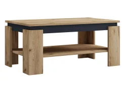 VCM Mesa lateral de madeira | mesa de café lisa | dimensões aprox. A. 41 x L. 90 x P. 53cm | Mesa de sala de estar | Sofabed - Rolas (carvalho de mel / preto)^ Mesa De Apoio