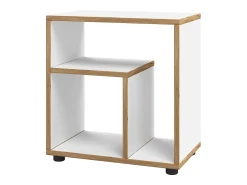 Discount VCM Mesa lateral de madeira | Mesa de café simples | Dimensões A. 55 x L. 50 x P. 30 cm | Mesa de cabeceira | Mesa de Café - Zeito (Branco / Carvalho Mel) Castanho / Branco