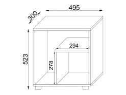 Discount VCM Mesa lateral de madeira | Mesa de café simples | Dimensões A. 55 x L. 50 x P. 30 cm | Mesa de cabeceira | Mesa de Café - Zeito (Branco / Carvalho Mel) Castanho / Branco