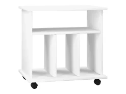 Móvel De Tv*VCM Mesa lateral de madeira | Mesa de centro simples | Rodízios Sofáticos | Dimensões aprox. A. 59 x L. 60 x P. 45 cm | Mesa de Café Rollable - Tabina (Branco) Multicor
