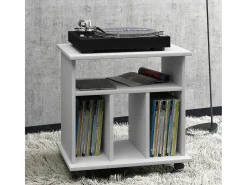 Móvel De Tv*VCM Mesa lateral de madeira | Mesa de centro simples | Rodízios Sofáticos | Dimensões aprox. A. 59 x L. 60 x P. 45 cm | Mesa de Café Rollable - Tabina (Branco) Multicor