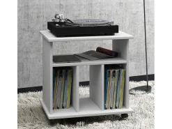 Móvel De Tv*VCM Mesa lateral de madeira | Mesa de centro simples | Rodízios Sofáticos | Dimensões aprox. A. 59 x L. 60 x P. 45 cm | Mesa de Café Rollable - Tabina (Branco) Multicor