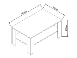 Online VCM Mesa lateral de madeira | mesa de café lisa | dimensões aprox. A. 55 x L. 90 x P. 41 cm | Mesa para sala de estar | Sofatics - Dalus (Branco) Multicor
