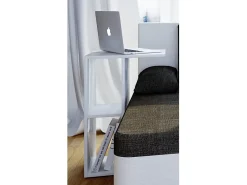 Mesa De Apoio*VCM Mesa lateral de madeira | mesa de café lisa | dimensões aprox. A. 63 x L. 40 x P. 30 cm | Mesa de estar | Mesa de centro - Nachto (Branco) Multicor