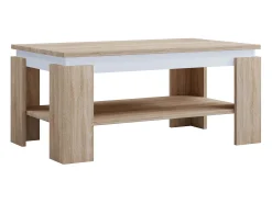 Hot VCM Mesa lateral de madeira | mesa de café lisa | dimensões aprox. A. 41 x L. 90 x P. 53cm | Mesa para sala de estar | Sofabed - Rolas (Sonoma oak / white) Multicor