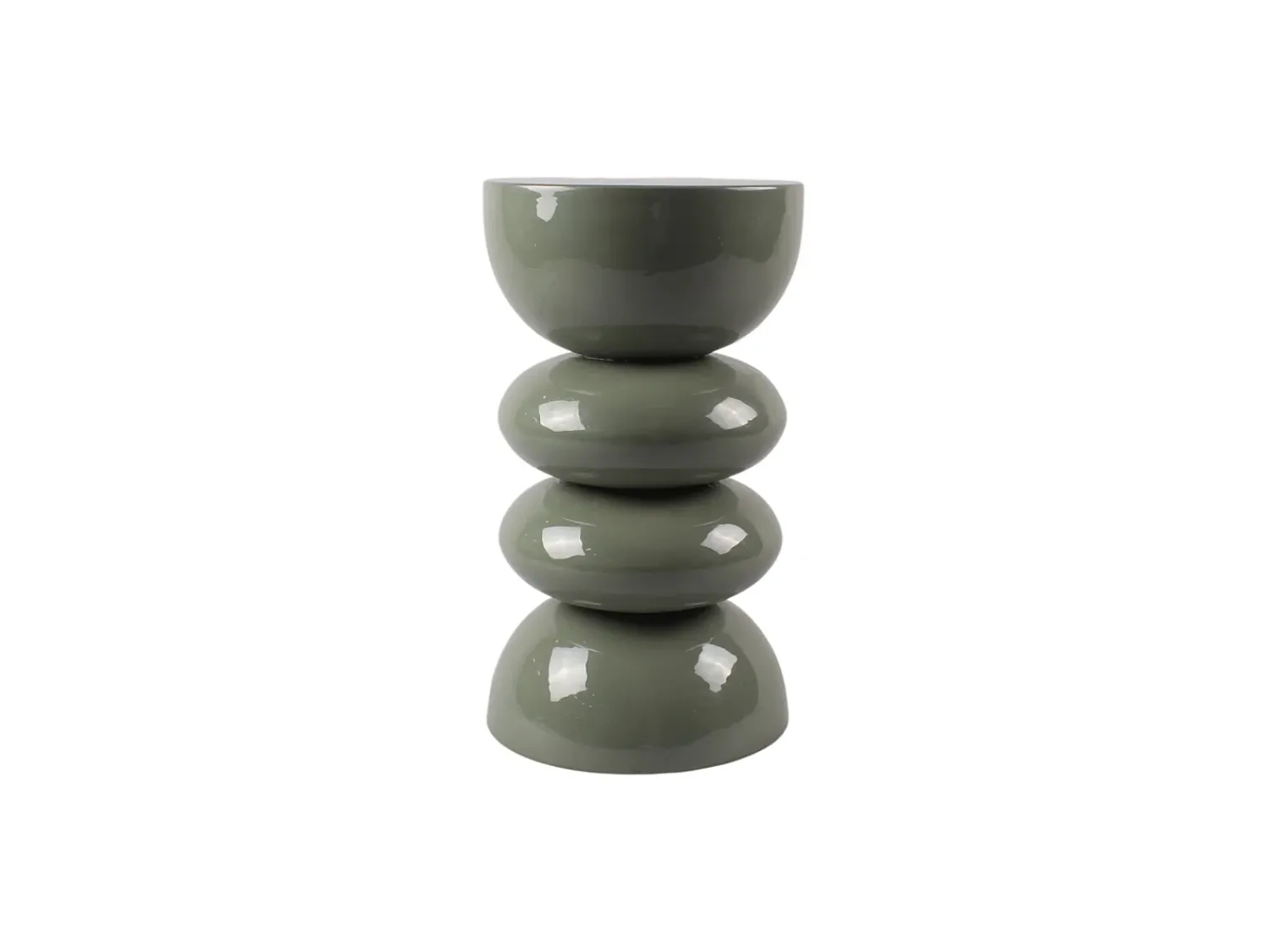 Vente-unique Mesa lateral de metal - Verde cáqui brilhante - GALENI^ Mesa De Apoio