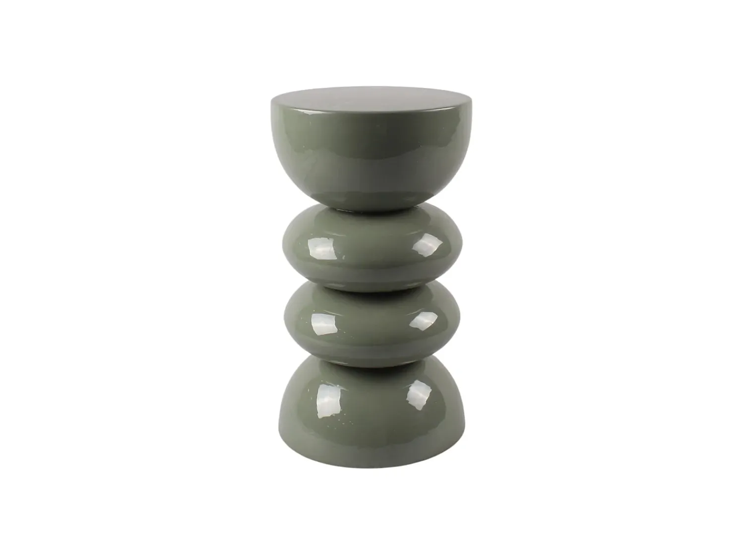 Vente-unique Mesa lateral de metal - Verde cáqui brilhante - GALENI^ Mesa De Apoio