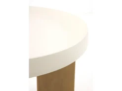 Discount Mesa lateral de metal e madeira Branco