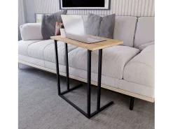 Mesa lateral de sala de estar em carvalho Safir 60x65x36 cm^ Mesa De Apoio