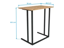 Mesa lateral de sala de estar em carvalho Safir 60x65x36 cm^ Mesa De Apoio