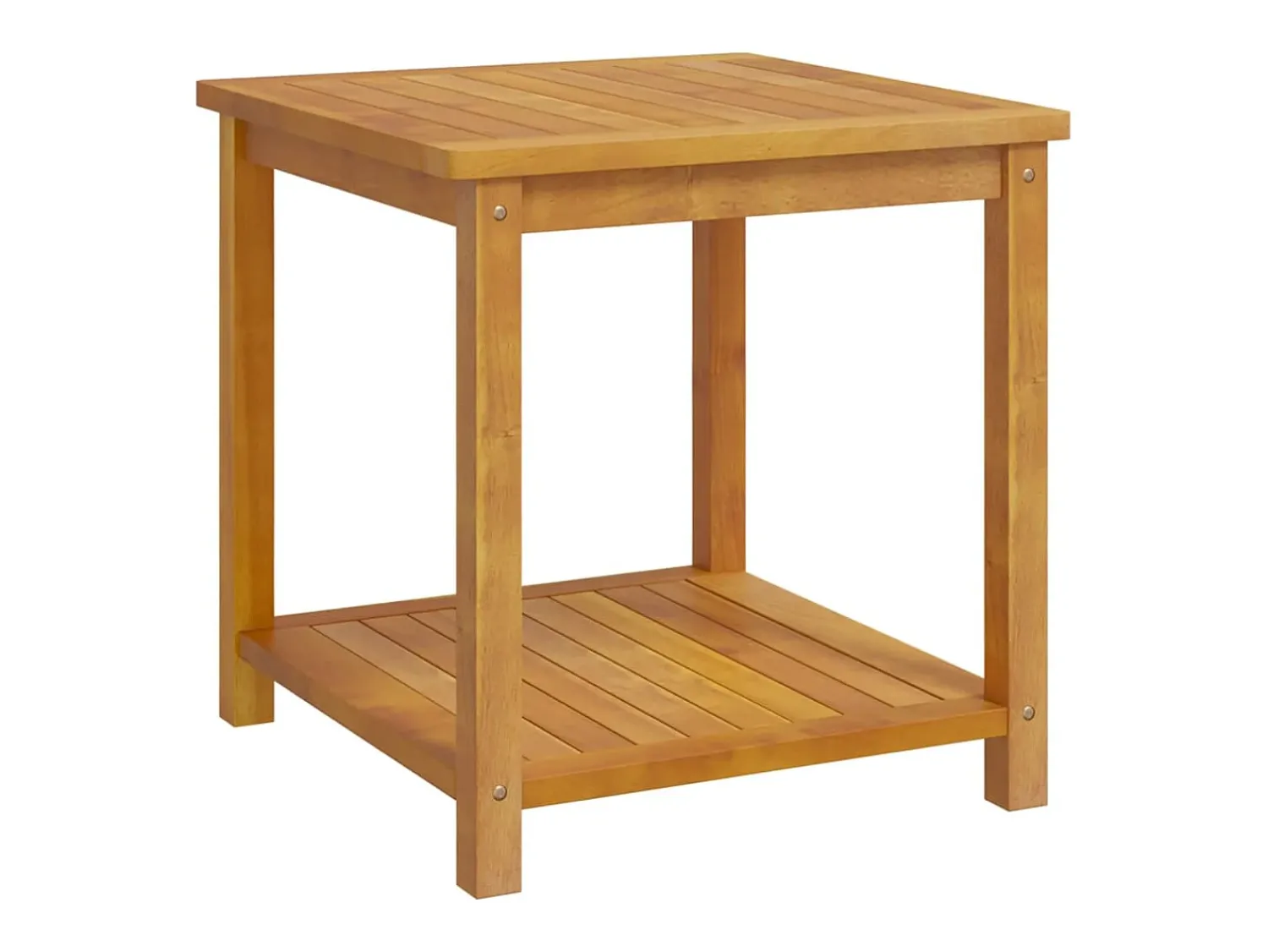 Mesa De Centro* Mesa lateral em madeira de acácia maciça 45x45x45 cm PT722019 Castanho