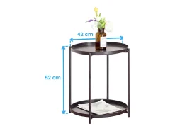 Mesa De Apoio| Mesa lateral em melamina/metal, cor natural, 42x52x42 cm Preto
