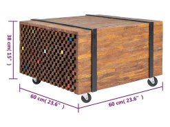 vidaxl Mesa lateral em teca 60x60x38 cm^ Mesa De Apoio