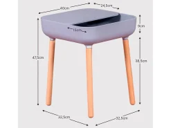 Best Nest Dream Mesa lateral estilo escandinavo - Pop - Cinza Cinzento