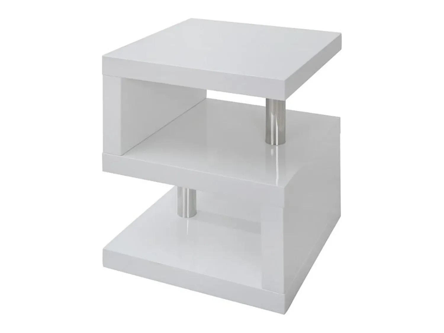 Mesa De Apoio|Vente-unique Mesa lateral iluminada LYLIA II em MDF laqueado com LEDs azuis. Branco