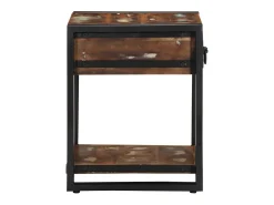 New vidaxl Mesa lateral 40x40x50 cm madeira maciça recuperada Multicor