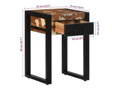 Mesa De Apoio*vidaxl Mesa lateral 35x35x50 cm madeira maciça recuperada Multicor