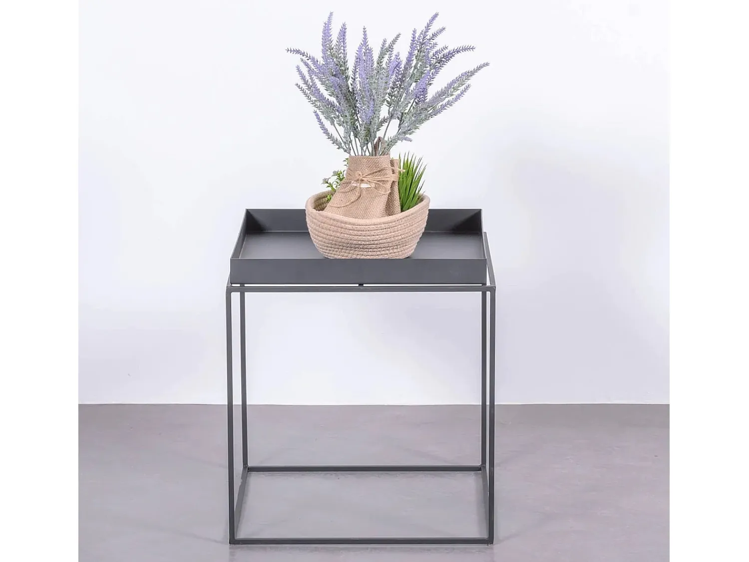 Mesa De Apoio*Nest Dream Mesa lateral quadrada em aço adequada para exteriores - Sorento - Preto