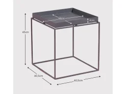 Mesa De Apoio*Nest Dream Mesa lateral quadrada em aço adequada para exteriores - Sorento - Preto