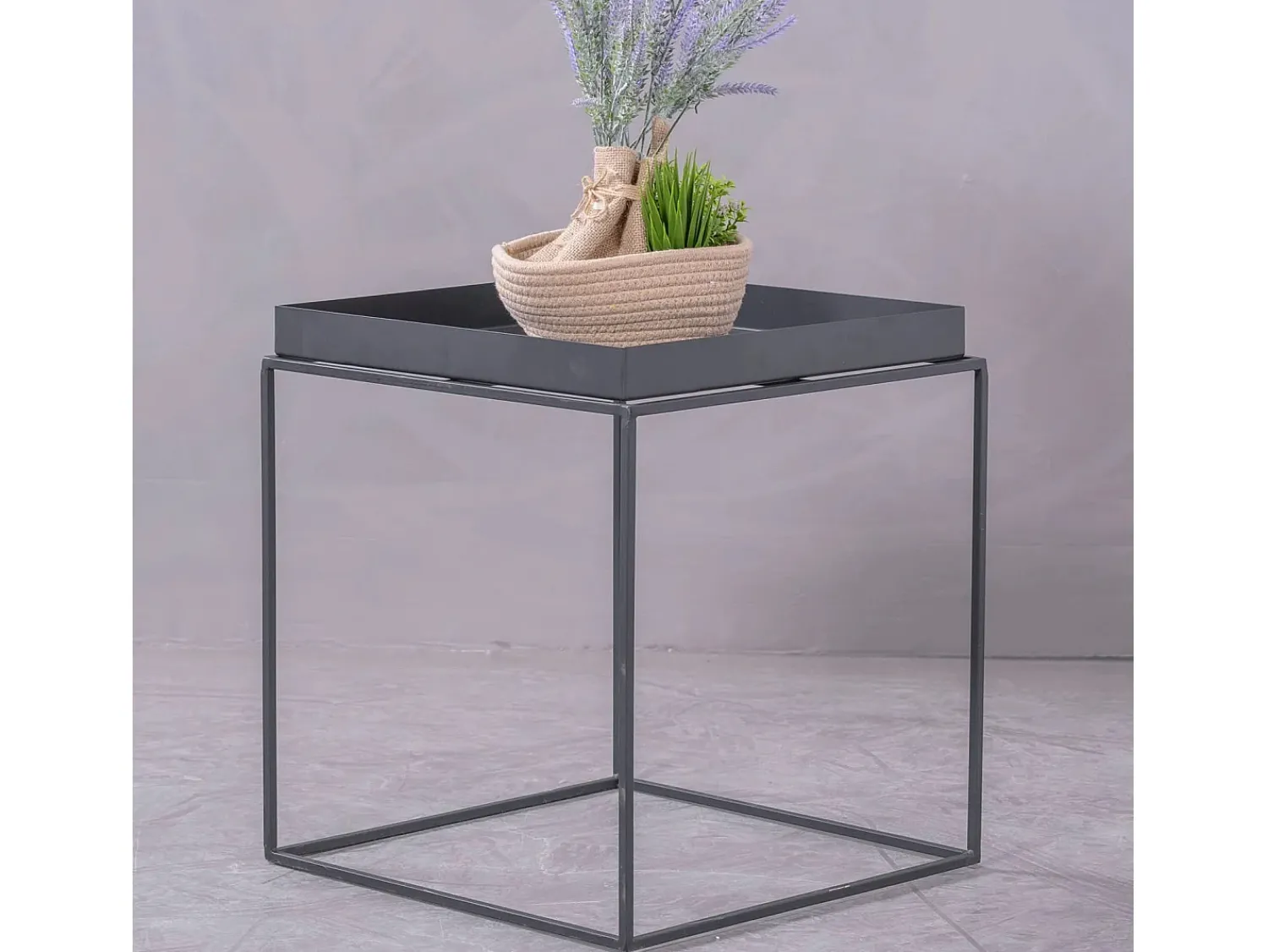 Mesa De Apoio*Nest Dream Mesa lateral quadrada em aço adequada para exteriores - Sorento - Preto