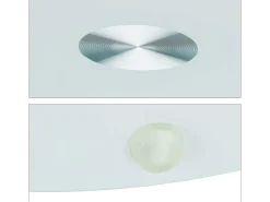 Mesa De Apoio|Helloshop26 Mesa lateral redonda 43 cm de diâmetro vidro branco 13_0002680 Transparente