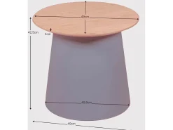 Clearance Nest Dream Mesa lateral redonda de madeira de carvalho (50cm) - Norway - Cinza Cinzento
