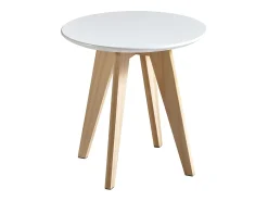 Mesa De Apoio| Mesa Lateral Sala de Estar Sala de Jantar e Carvalho 40 cm Branco