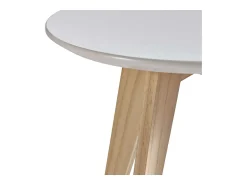 Mesa De Apoio| Mesa Lateral Sala de Estar Sala de Jantar e Carvalho 40 cm Branco