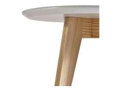 Mesa De Apoio| Mesa Lateral Sala de Estar Sala de Jantar e Carvalho 40 cm Branco