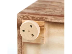 Mesa De Apoio| Mesa lateral 39x40x40 cm cubo de madeira castanha luz de cabeceira Castanho
