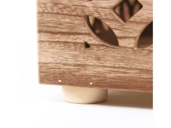 Mesa De Apoio| Mesa lateral 39x40x40 cm cubo de madeira castanha luz de cabeceira Castanho